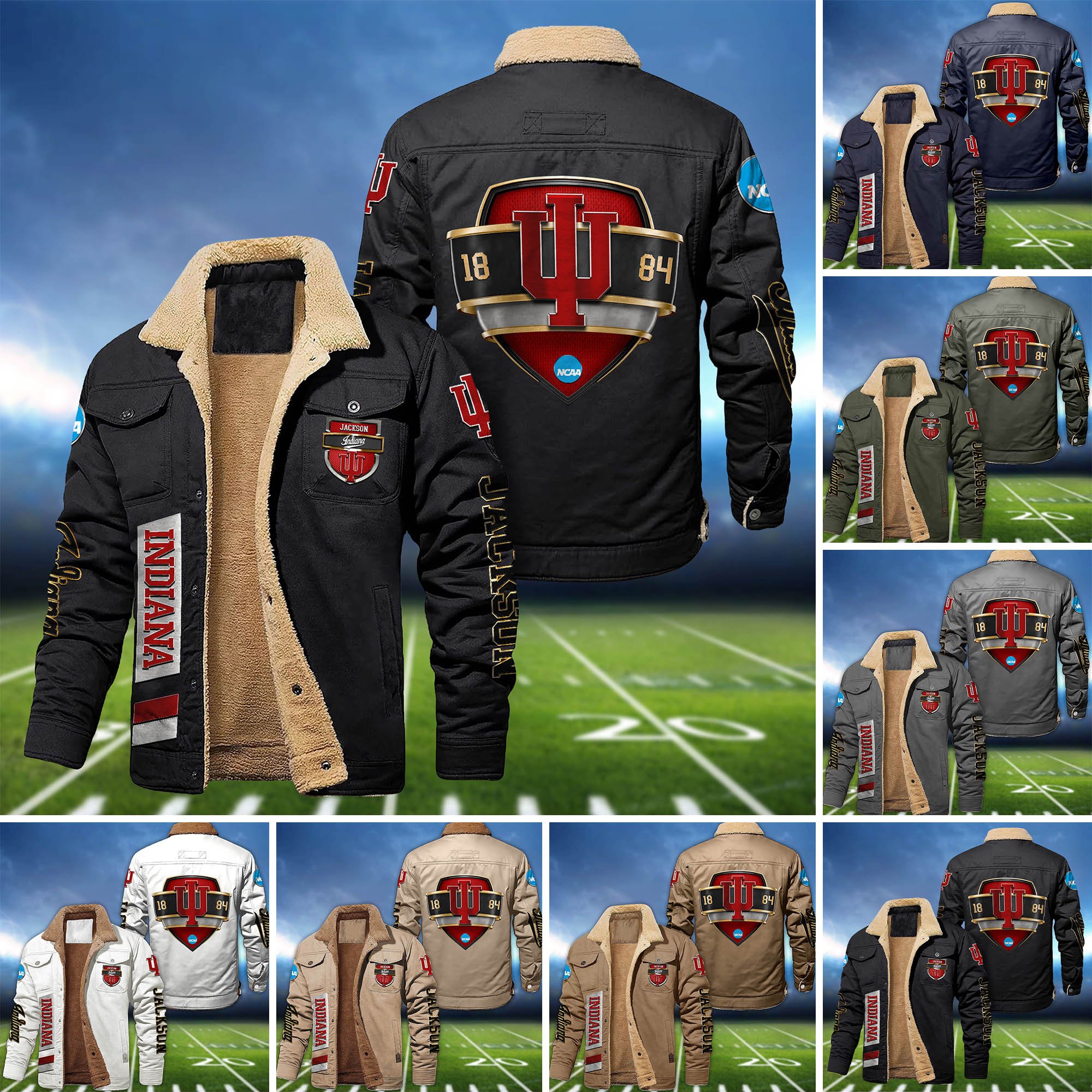 Indiana Hoosiers  Fleece Bomber Jacket 2024 Version Personalized Your Name, Jacket For Sport Fan ETHY-62938