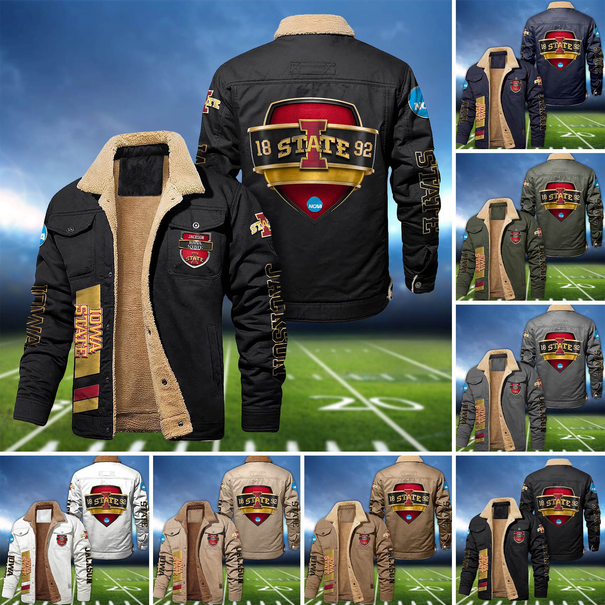 Iowa State Cyclones  Fleece Bomber Jacket 2024 Version Personalized Your Name, Jacket For Sport Fan ETHY-62938