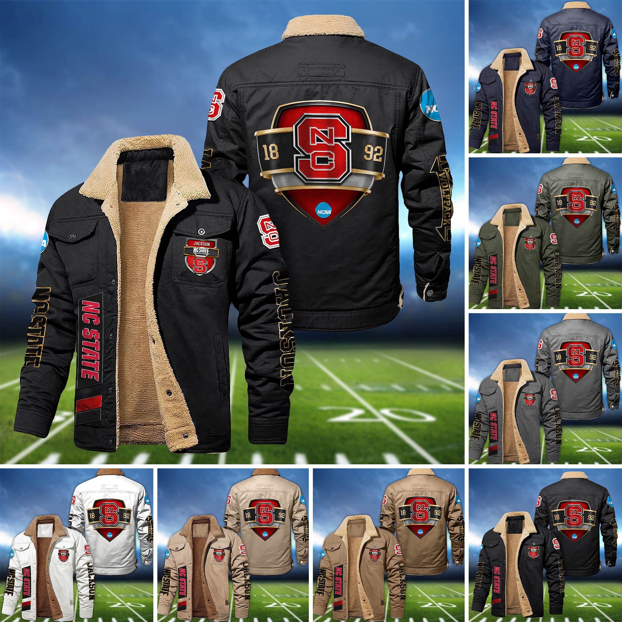NC State Wolfpack  Fleece Bomber Jacket 2024 Version Personalized Your Name, Jacket For Sport Fan ETHY-62938