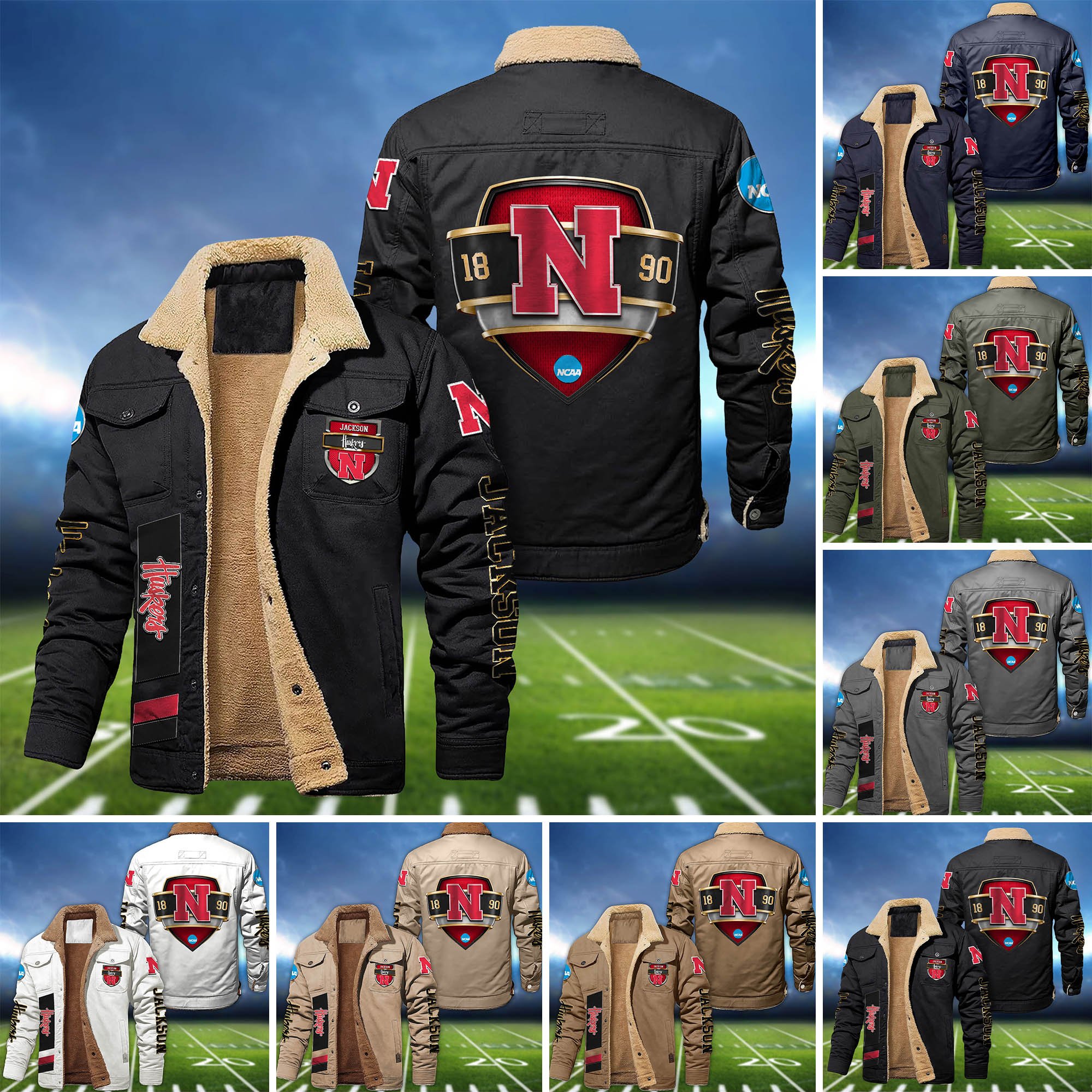 Nebraska Cornhuskers  Fleece Bomber Jacket 2024 Version Personalized Your Name, Jacket For Sport Fan ETHY-62938
