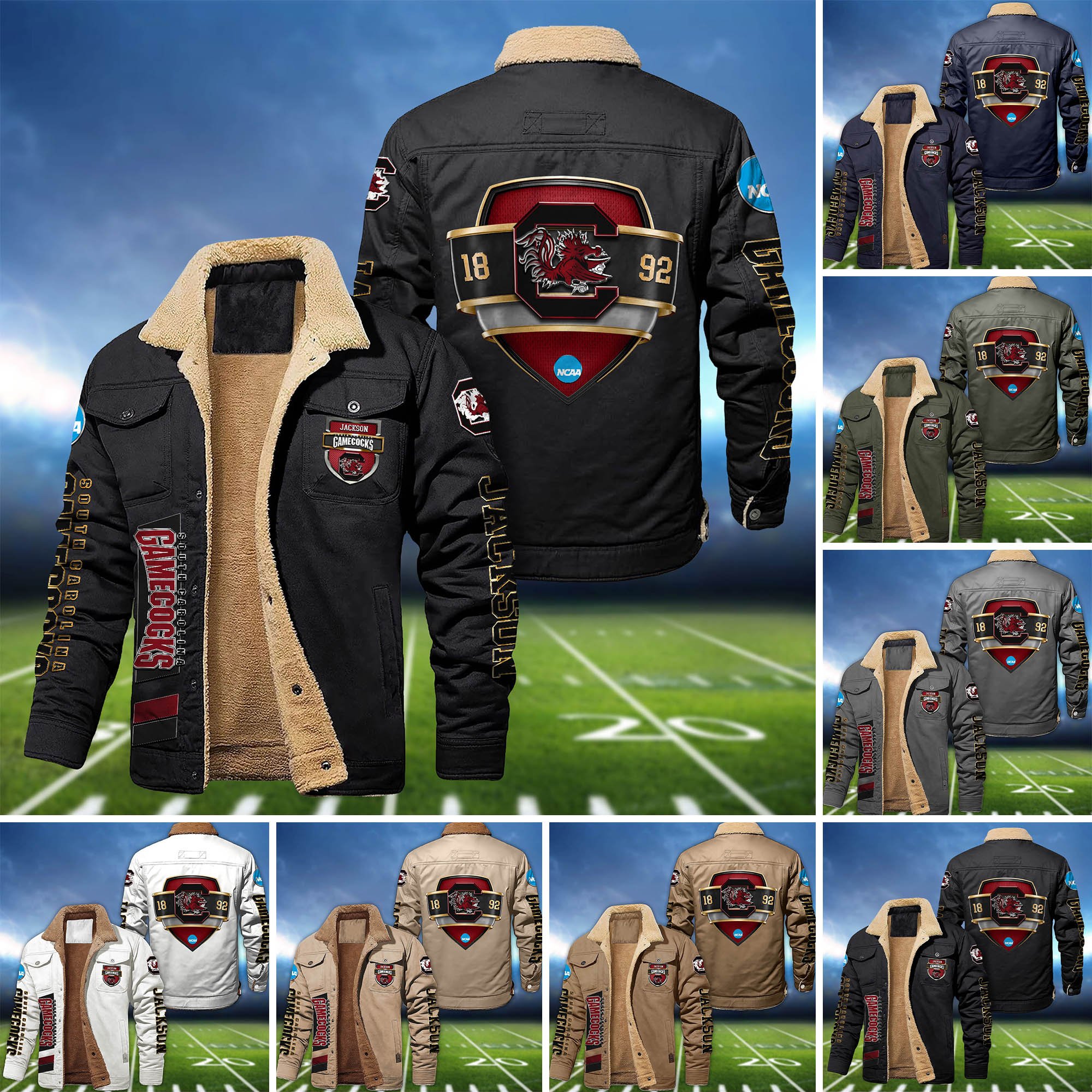 South Carolina Gamecocks  Fleece Bomber Jacket 2024 Version Personalized Your Name, Jacket For Sport Fan ETHY-62938