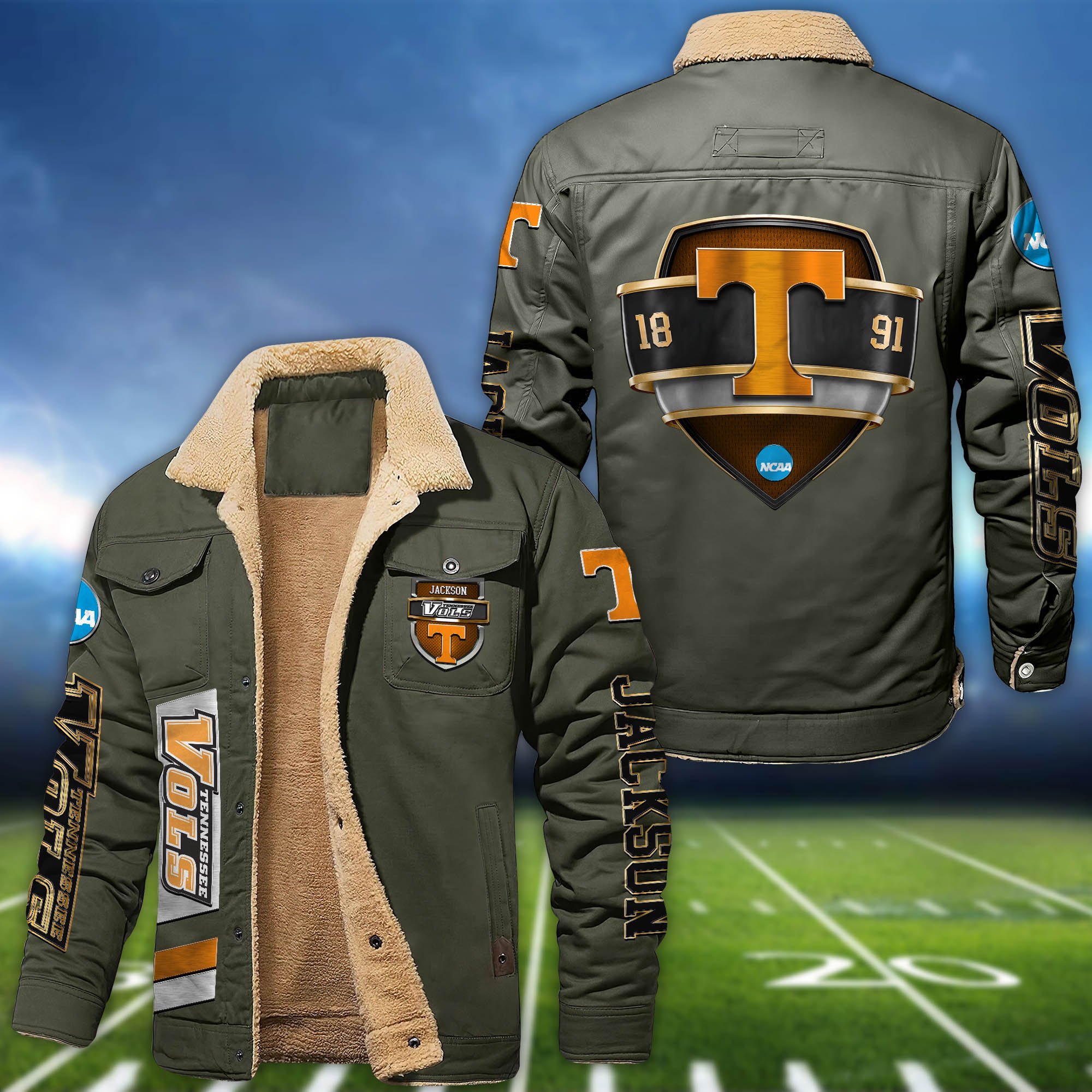 Alternative view of Tennessee Volunteers  Fleece Bomber Jacket 2024 Version Personalized Your Name, Jacket For Sport Fan ETHY-62938