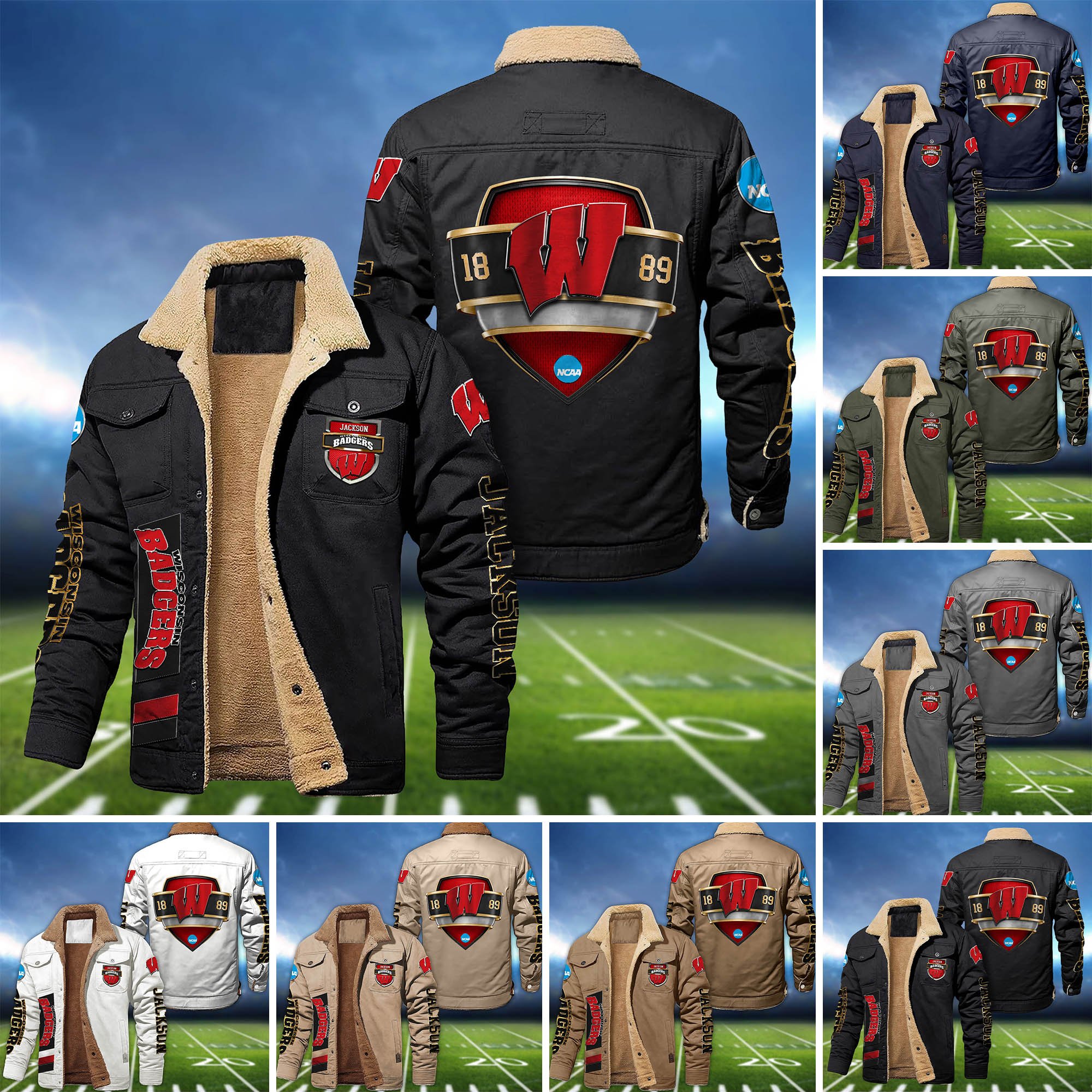 Wisconsin Badgers  Fleece Bomber Jacket 2024 Version Personalized Your Name, Jacket For Sport Fan ETHY-62938