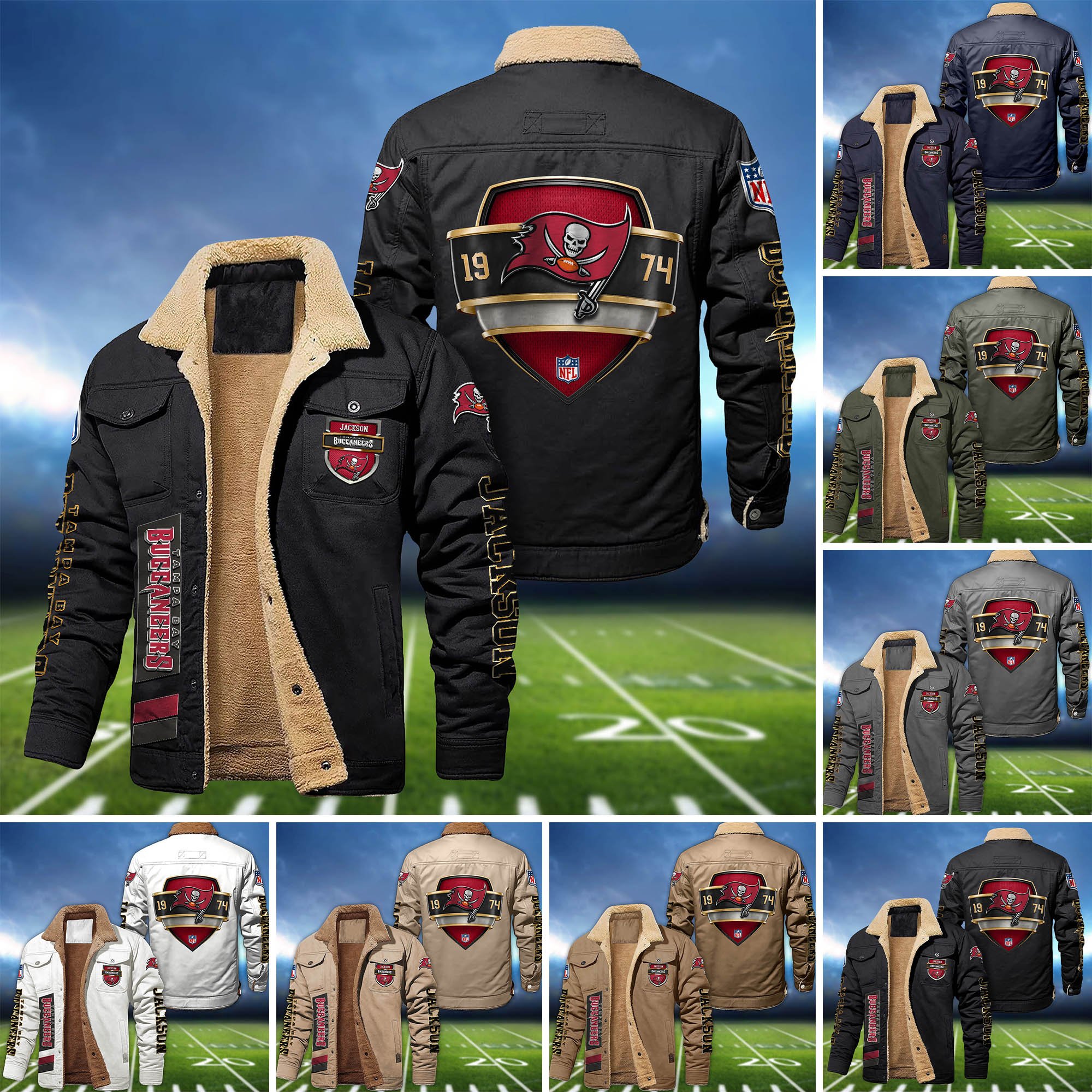 Tampa Bay Buccaneers  Fleece Bomber Jacket 2024 Version Personalized Your Name, Jacket For Sport Fan ETHY-62938