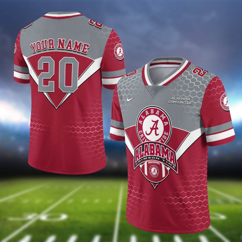 Alabama Crimson Tide Vneck Football Jersey 2024 Version Personalized Your Name And Number, Sport Shirt, Sport Gifts ETHY-62990