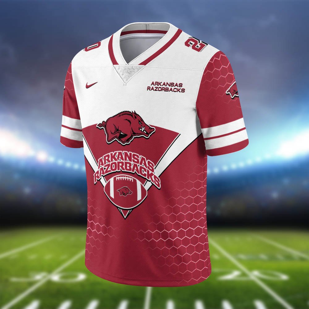 Alternative view of Arkansas Razorbacks Vneck Football Jersey 2024 Version Personalized Your Name And Number, Sport Shirt, Sport Gifts ETHY-62990