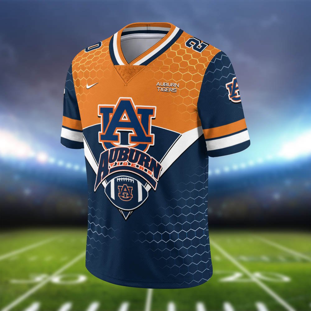 Alternative view of Auburn Tigers Vneck Football Jersey 2024 Version Personalized Your Name And Number, Sport Shirt, Sport Gifts ETHY-62990