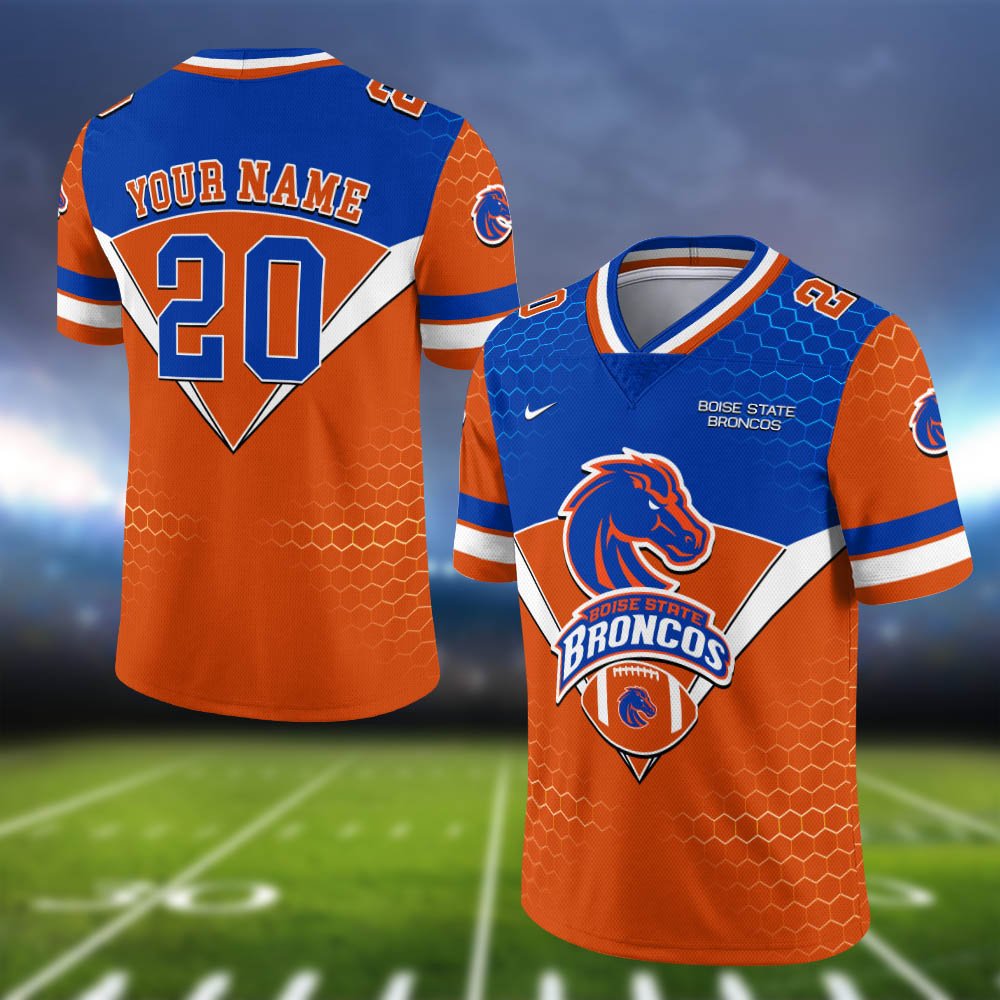 Boise State Broncos Vneck Football Jersey 2024 Version Personalized Your Name And Number, Sport Shirt, Sport Gifts ETHY-62990