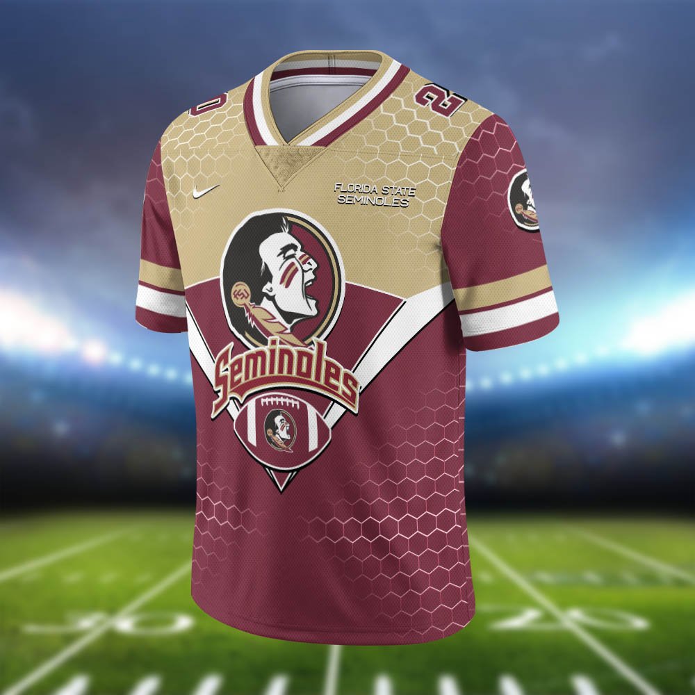 Alternative view of Florida State Seminoles Vneck Football Jersey 2024 Version Personalized Your Name And Number, Sport Shirt, Sport Gifts ETHY-62990
