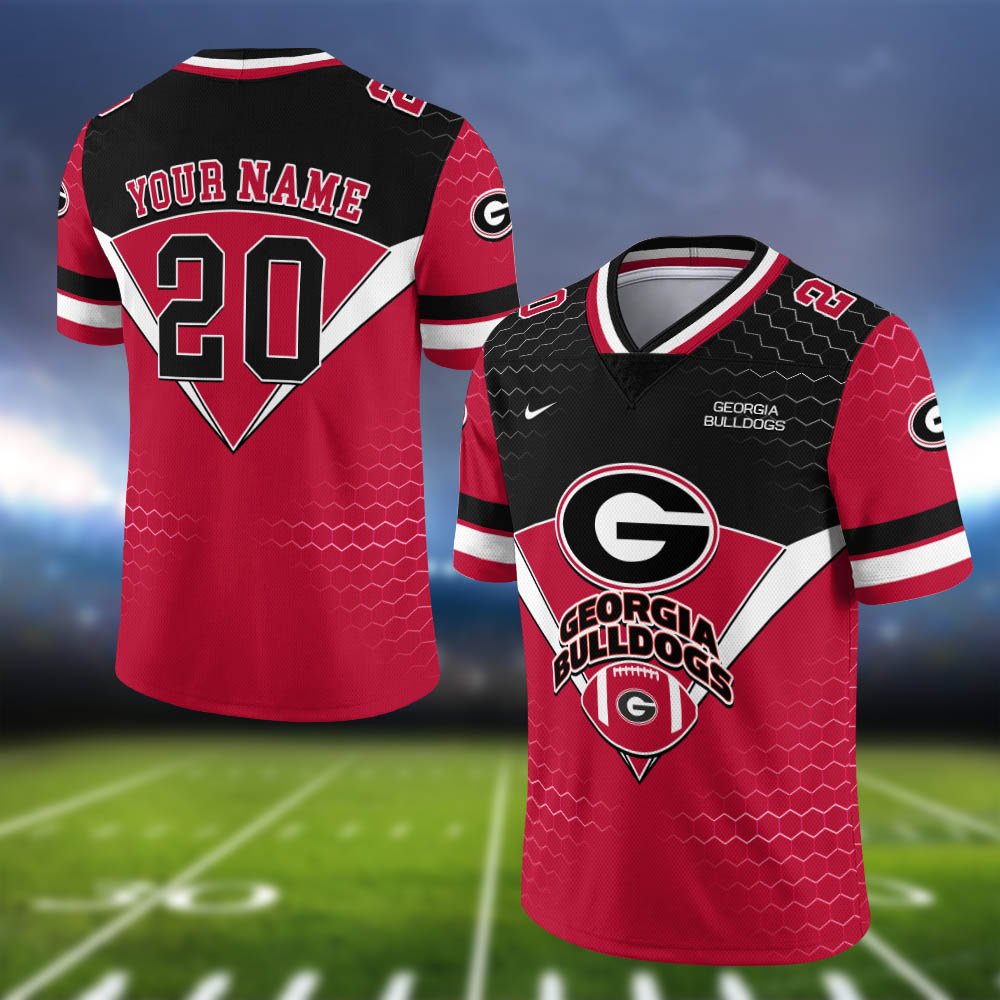 Georgia Bulldogs Vneck Football Jersey 2024 Version Personalized Your Name And Number, Sport Shirt, Sport Gifts ETHY-62990