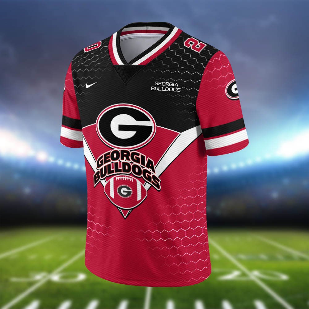 Alternative view of Georgia Bulldogs Vneck Football Jersey 2024 Version Personalized Your Name And Number, Sport Shirt, Sport Gifts ETHY-62990