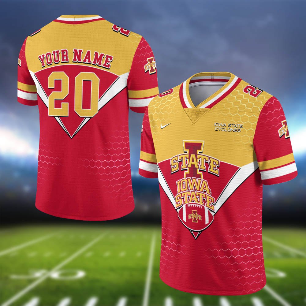 Iowa State Cyclones Vneck Football Jersey 2024 Version Personalized Your Name And Number, Sport Shirt, Sport Gifts ETHY-62990