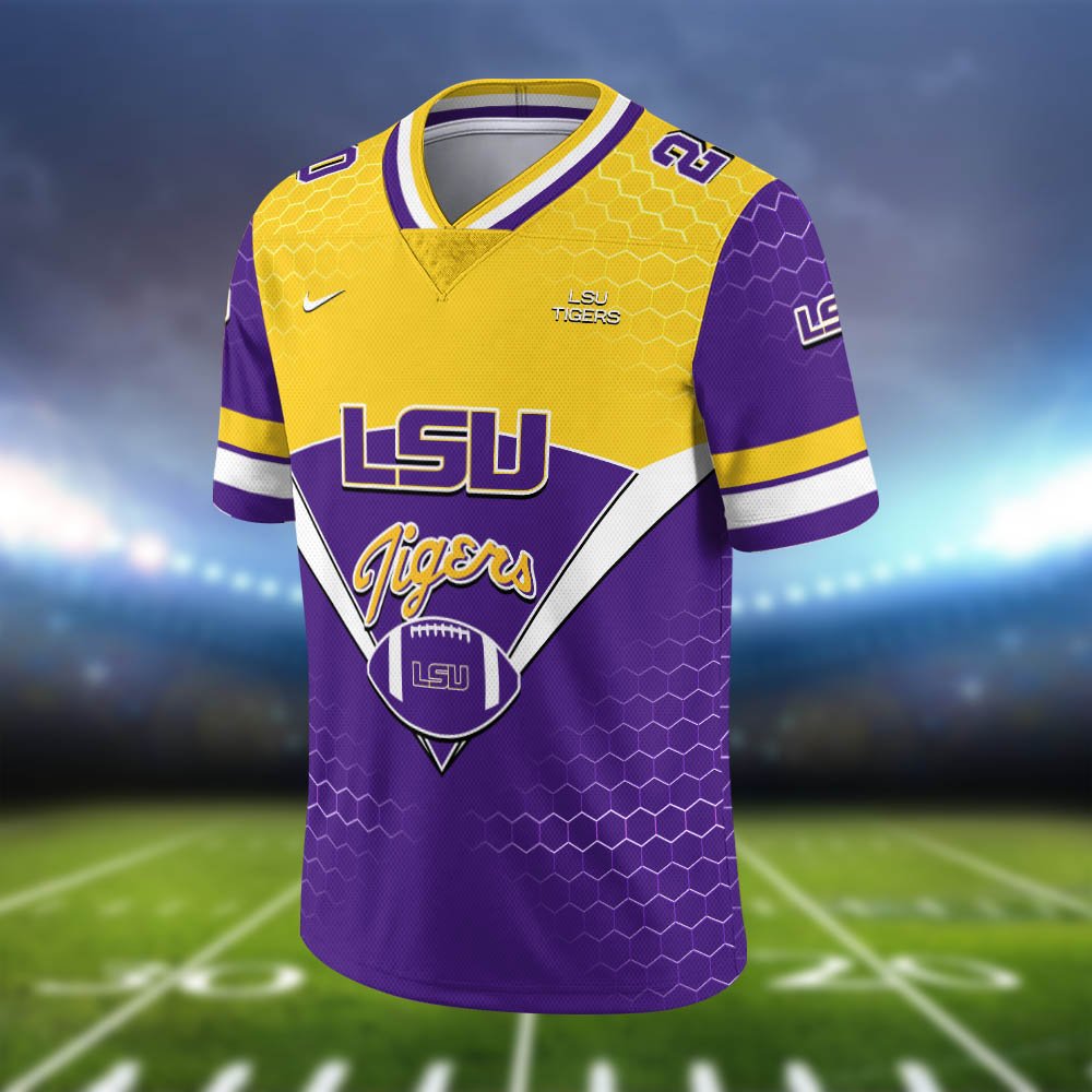 Alternative view of LSU TIGERS Vneck Football Jersey 2024 Version Personalized Your Name And Number, Sport Shirt, Sport Gifts ETHY-62990
