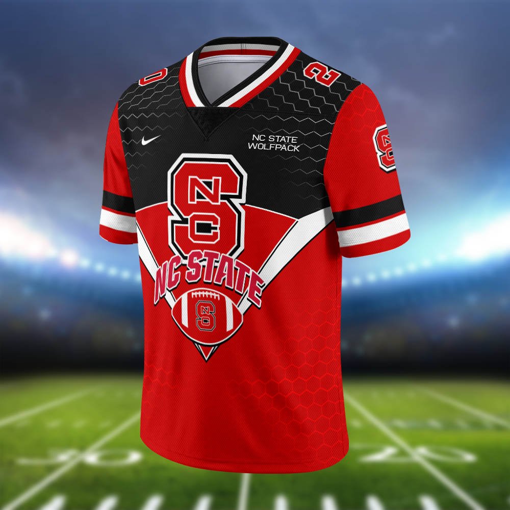 Alternative view of NC State Wolfpack Vneck Football Jersey 2024 Version Personalized Your Name And Number, Sport Shirt, Sport Gifts ETHY-62990