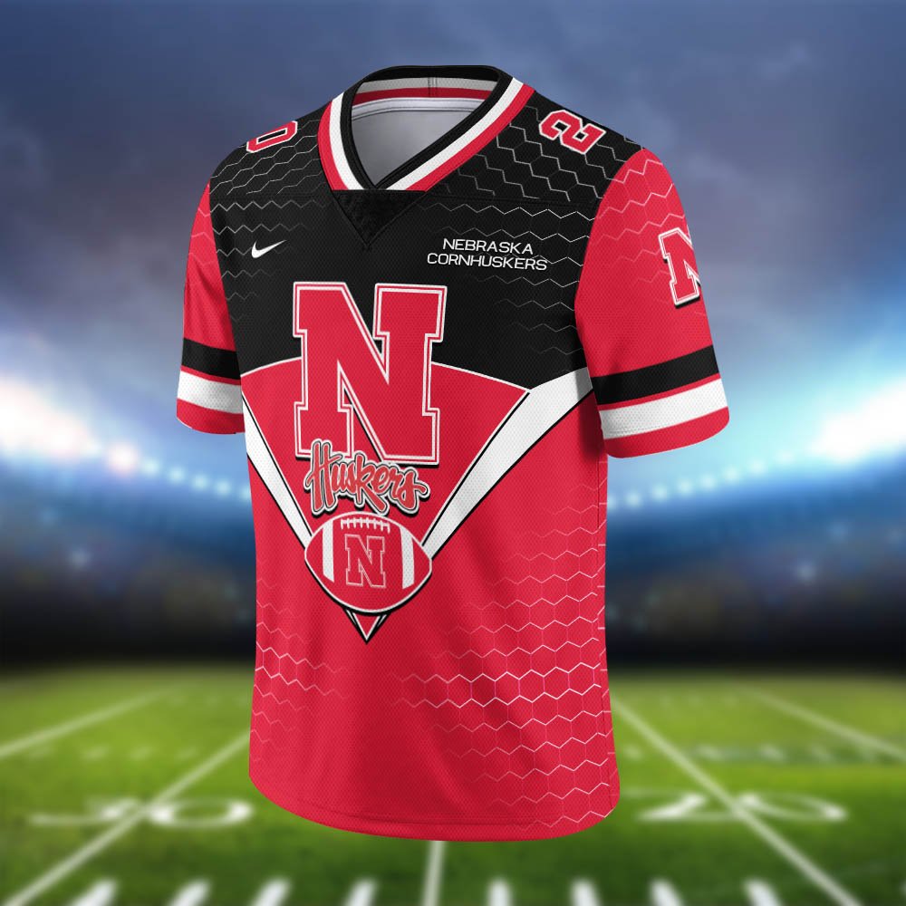 Alternative view of Nebraska Cornhuskers Vneck Football Jersey 2024 Version Personalized Your Name And Number, Sport Shirt, Sport Gifts ETHY-62990