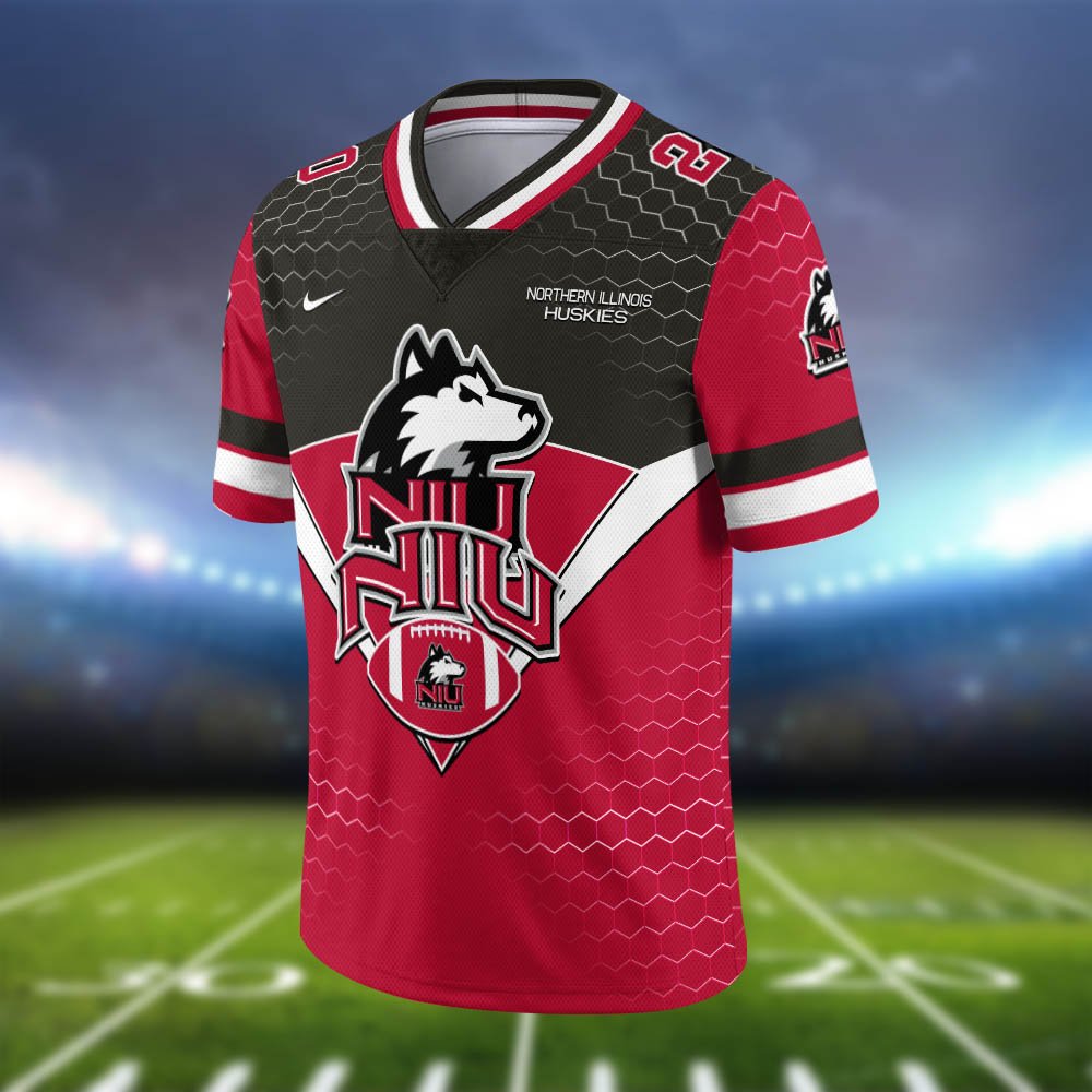 Alternative view of Northern Illinois Huskies Vneck Football Jersey 2024 Version Personalized Your Name And Number, Sport Shirt, Sport Gifts ETHY-62990