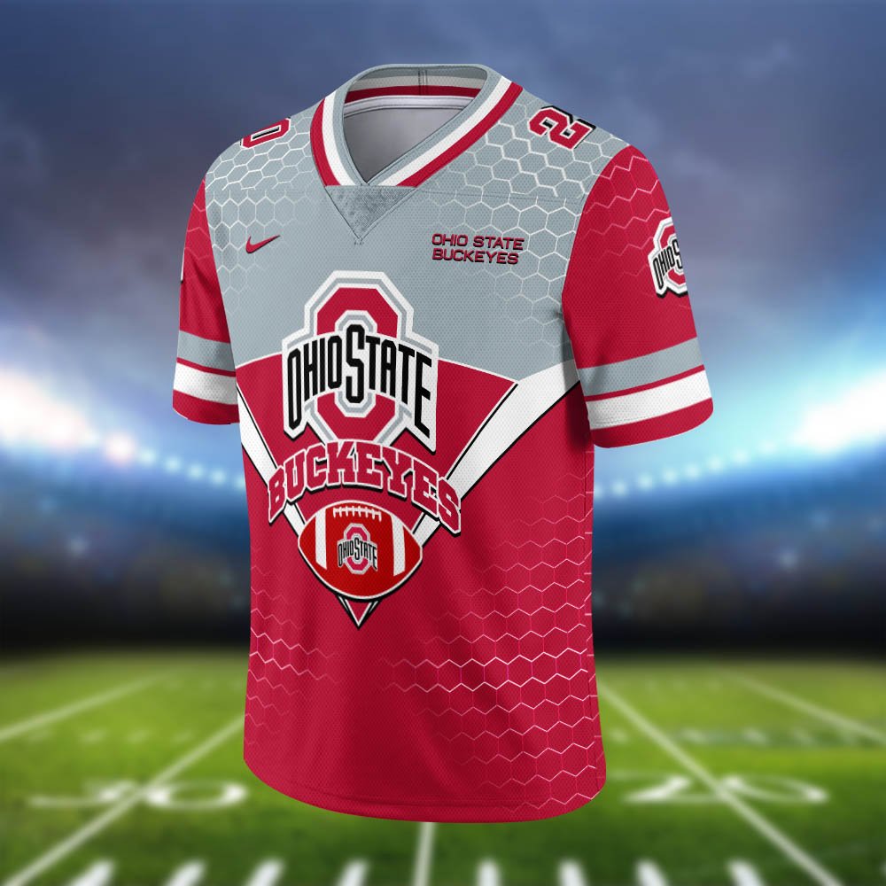 Alternative view of Ohio State Buckeyes Vneck Football Jersey 2024 Version Personalized Your Name And Number, Sport Shirt, Sport Gifts ETHY-62990