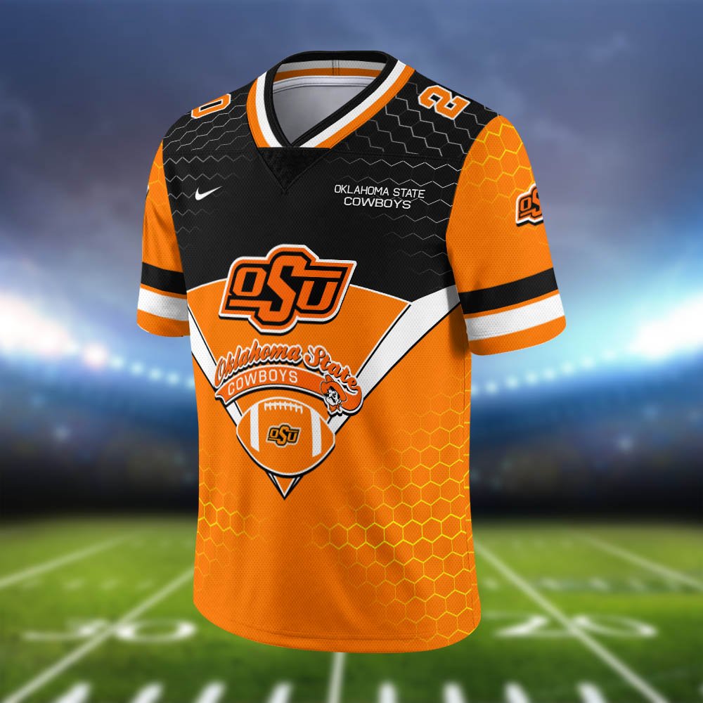 Alternative view of Oklahoma State Cowboys Vneck Football Jersey 2024 Version Personalized Your Name And Number, Sport Shirt, Sport Gifts ETHY-62990