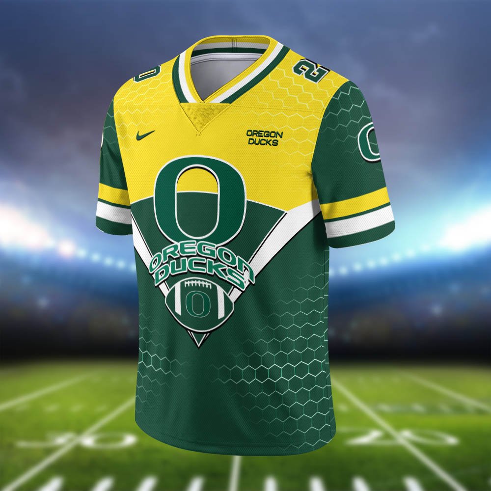 Alternative view of Oregon Ducks Vneck Football Jersey 2024 Version Personalized Your Name And Number, Sport Shirt, Sport Gifts ETHY-62990