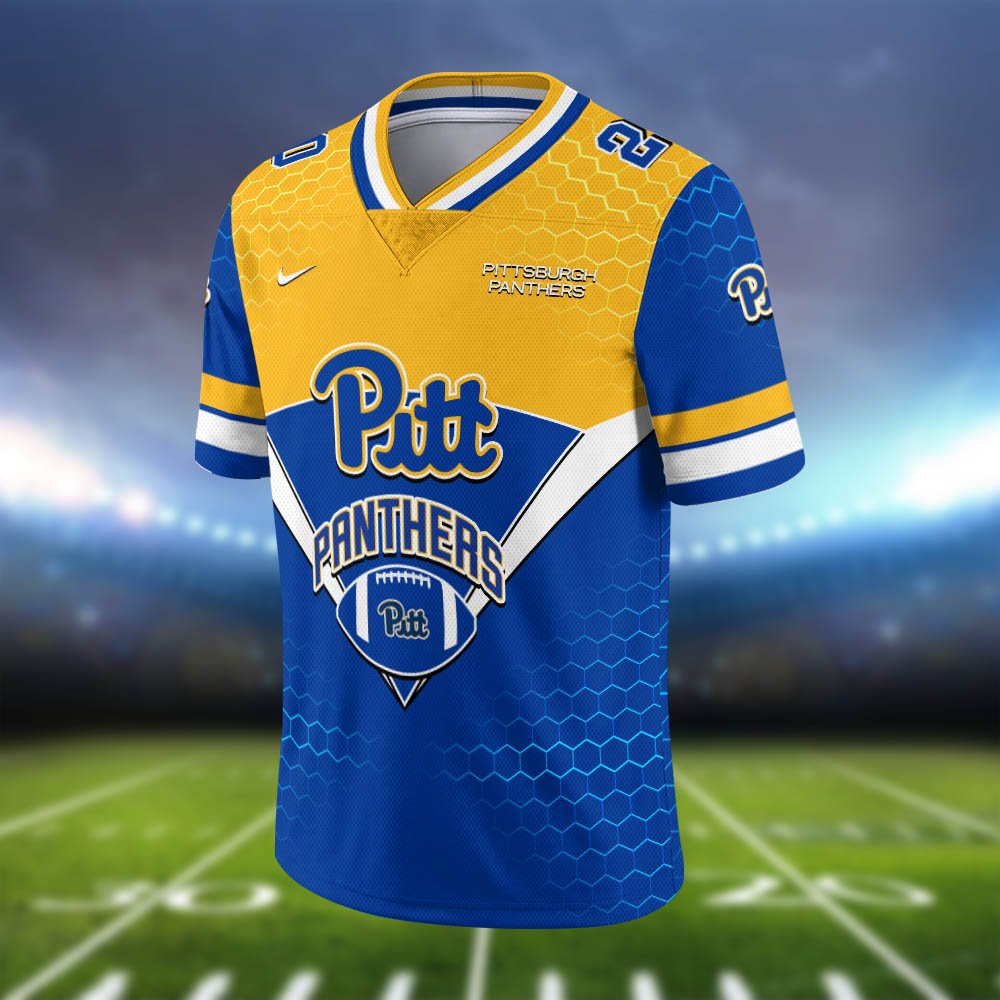 Alternative view of Pittsburgh Panthers Vneck Football Jersey 2024 Version Personalized Your Name And Number, Sport Shirt, Sport Gifts ETHY-62990