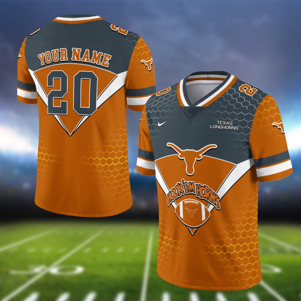 Texas Longhorns Vneck Football Jersey 2024 Version Personalized Your Name And Number, Sport Shirt, Sport Gifts ETHY-62990