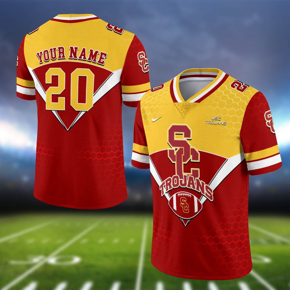 USC Trojans Vneck Football Jersey 2024 Version Personalized Your Name And Number, Sport Shirt, Sport Gifts ETHY-62990