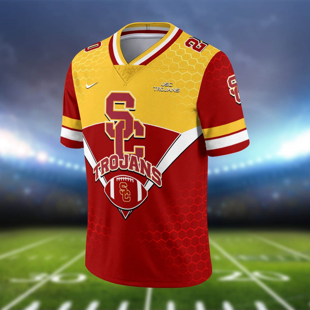 Alternative view of USC Trojans Vneck Football Jersey 2024 Version Personalized Your Name And Number, Sport Shirt, Sport Gifts ETHY-62990