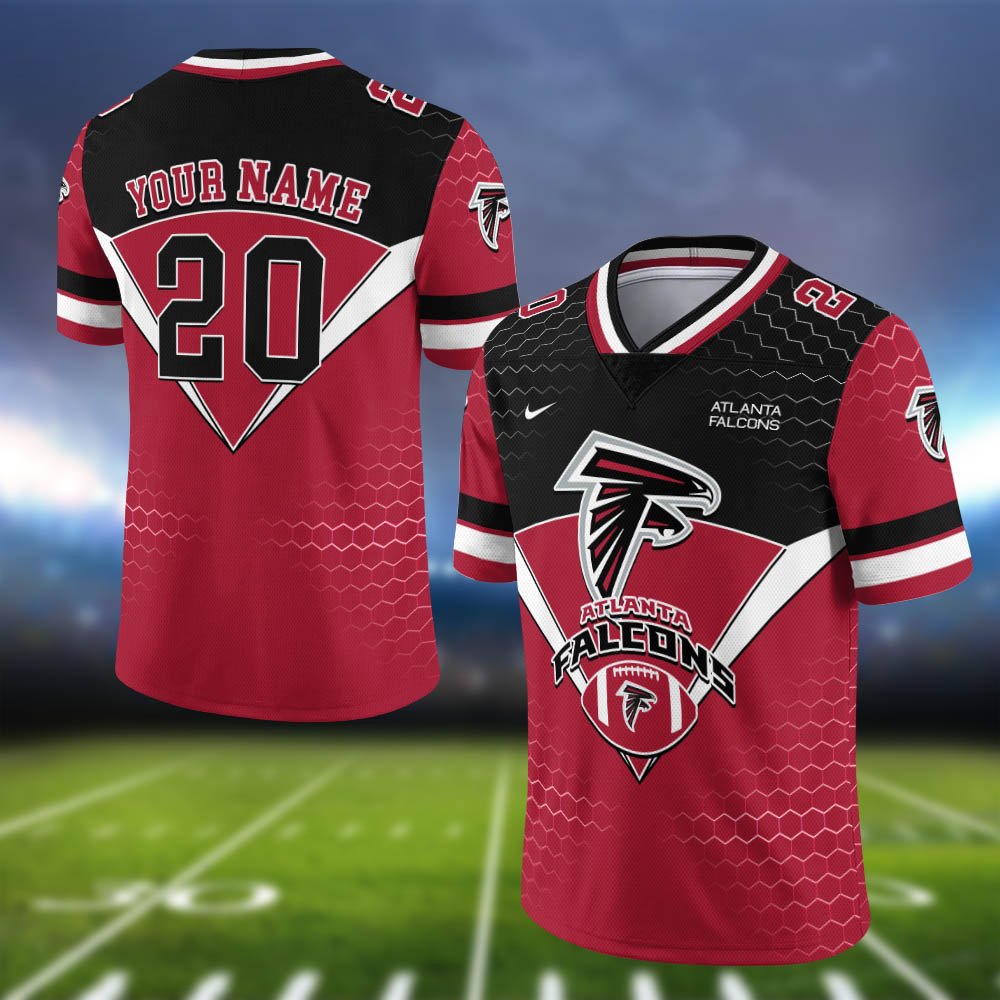 Atlanta Falcons Vneck Football Jersey 2024 Version Personalized Your Name And Number, Sport Shirt, Sport Gifts ETHY-62990