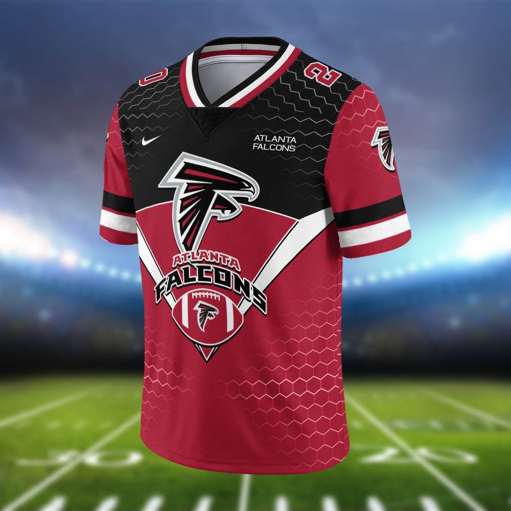 Alternative view of Atlanta Falcons Vneck Football Jersey 2024 Version Personalized Your Name And Number, Sport Shirt, Sport Gifts ETHY-62990