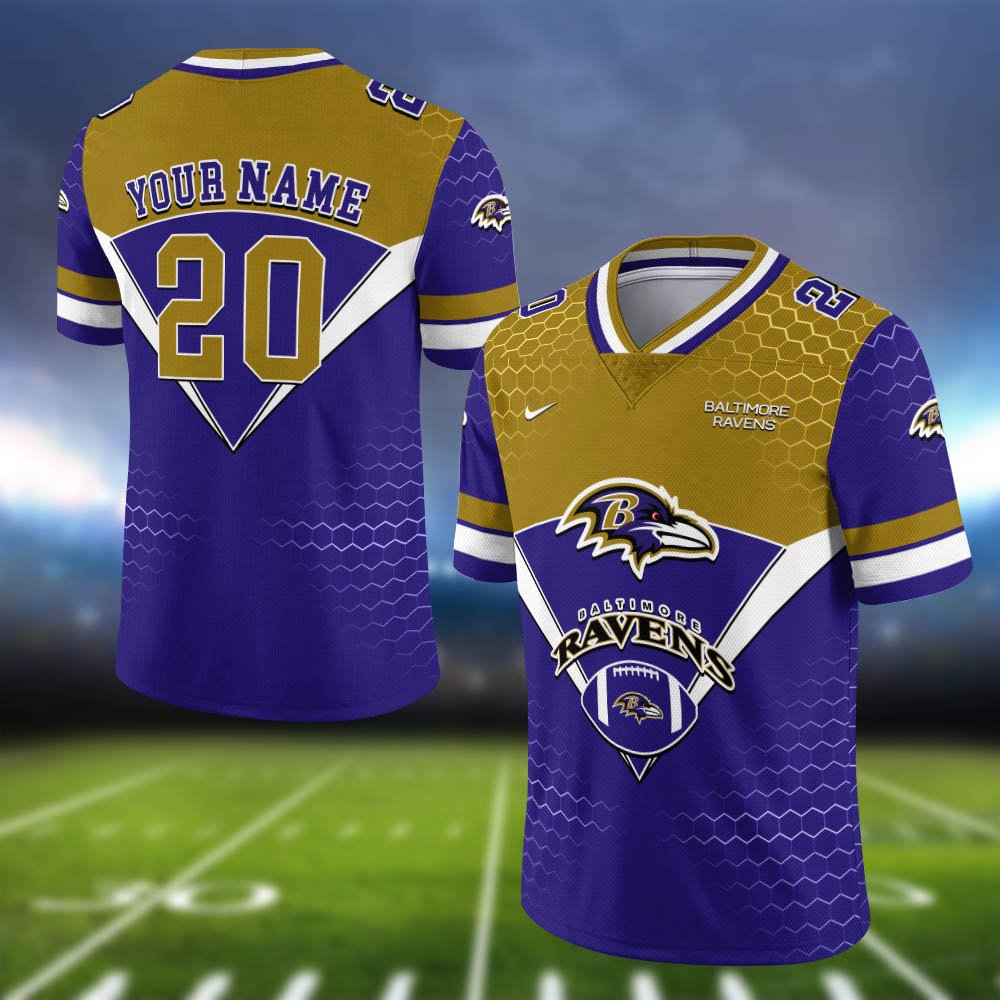 Baltimore Ravens Vneck Football Jersey 2024 Version Personalized Your Name And Number, Sport Shirt, Sport Gifts ETHY-62990