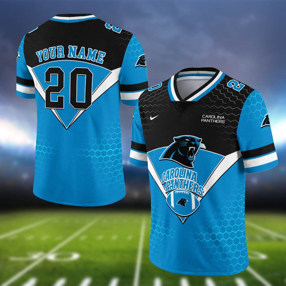 Carolina Panthers Vneck Football Jersey 2024 Version Personalized Your Name And Number, Sport Shirt, Sport Gifts ETHY-62990