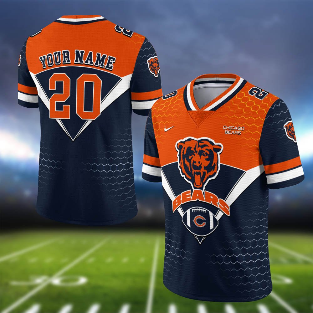 Chicago Bears Vneck Football Jersey 2024 Version Personalized Your Name And Number, Sport Shirt, Sport Gifts ETHY-62990