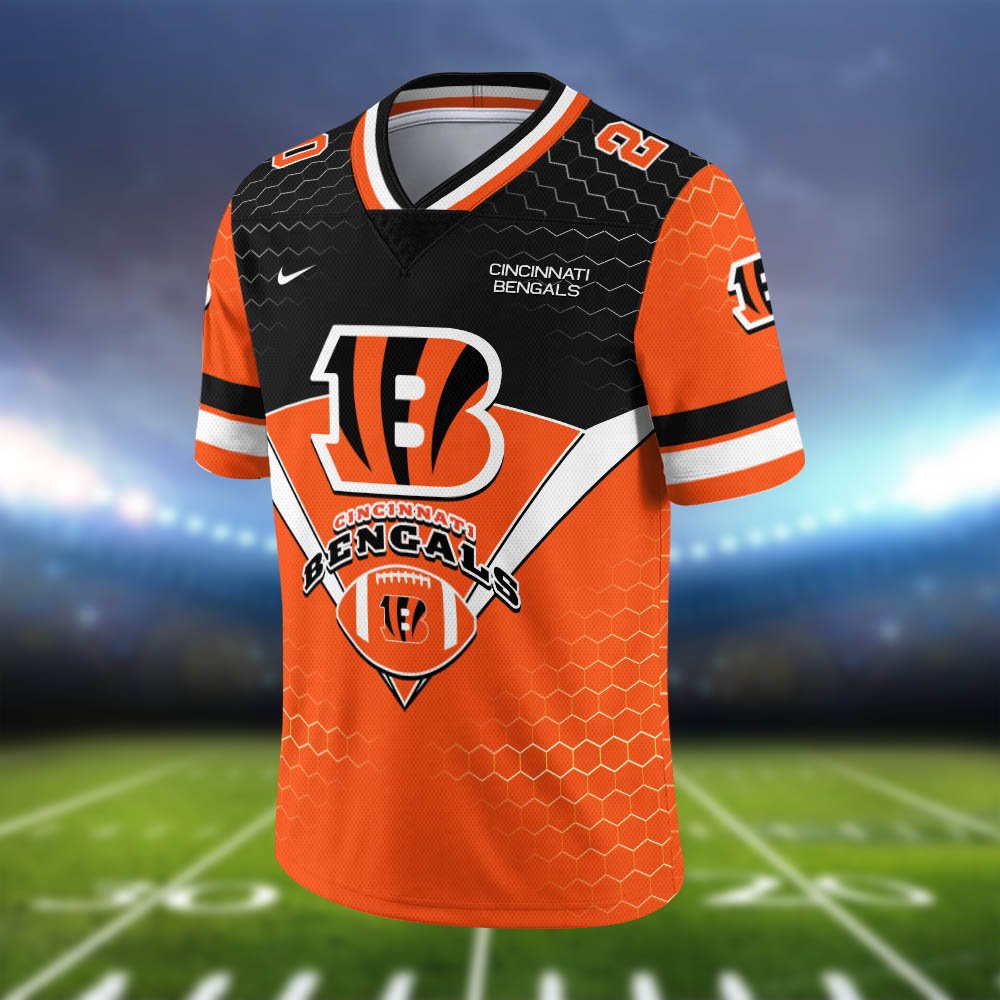 Alternative view of Cincinnati Bengals Vneck Football Jersey 2024 Version Personalized Your Name And Number, Sport Shirt, Sport Gifts ETHY-62990