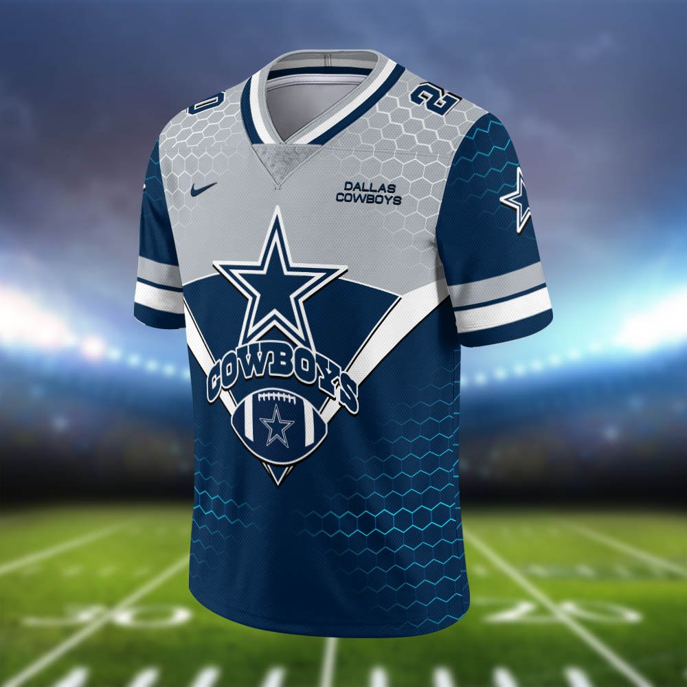 Alternative view of Dallas Cowboys Vneck Football Jersey 2024 Version Personalized Your Name And Number, Sport Shirt, Sport Gifts ETHY-62990