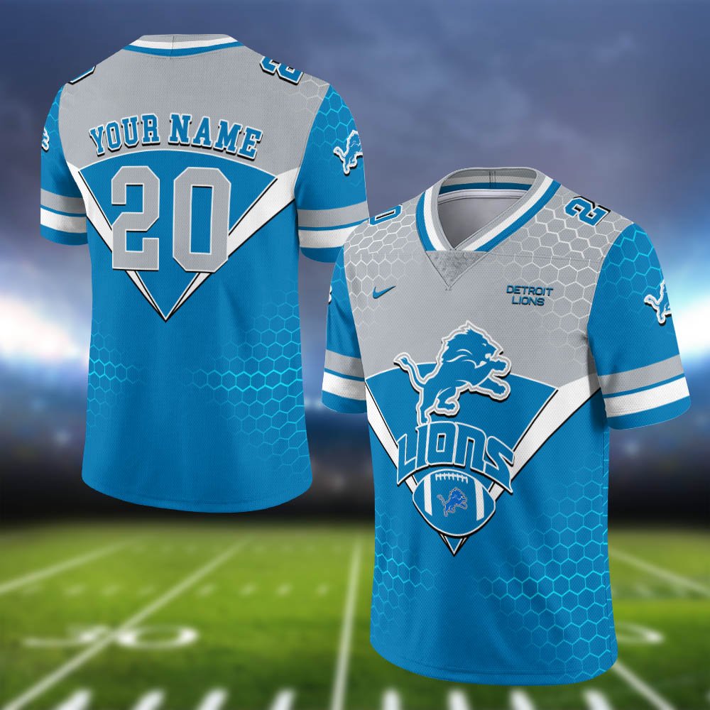 Detroit Lions Vneck Football Jersey 2024 Version Personalized Your Name And Number, Sport Shirt, Sport Gifts ETHY-62990