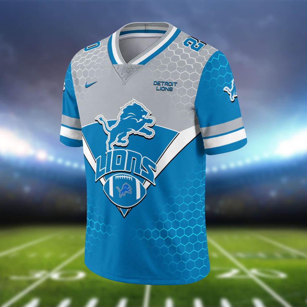 Alternative view of Detroit Lions Vneck Football Jersey 2024 Version Personalized Your Name And Number, Sport Shirt, Sport Gifts ETHY-62990