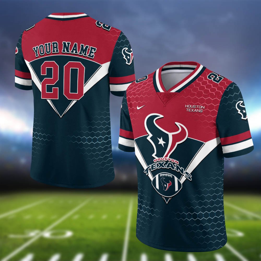 Houston Texans Vneck Football Jersey 2024 Version Personalized Your Name And Number, Sport Shirt, Sport Gifts ETHY-62990