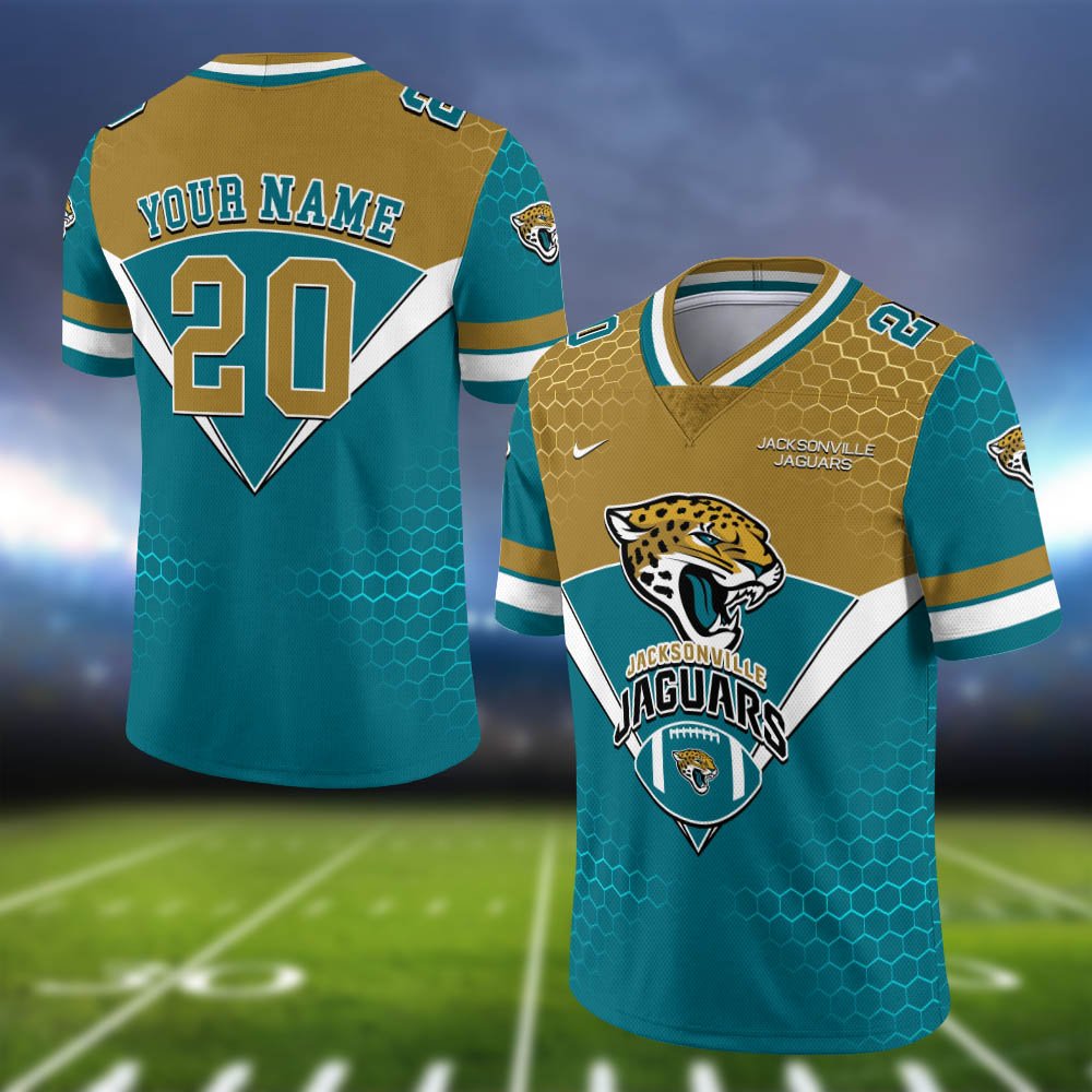 Jacksonville Jaguars Vneck Football Jersey 2024 Version Personalized Your Name And Number, Sport Shirt, Sport Gifts ETHY-62990