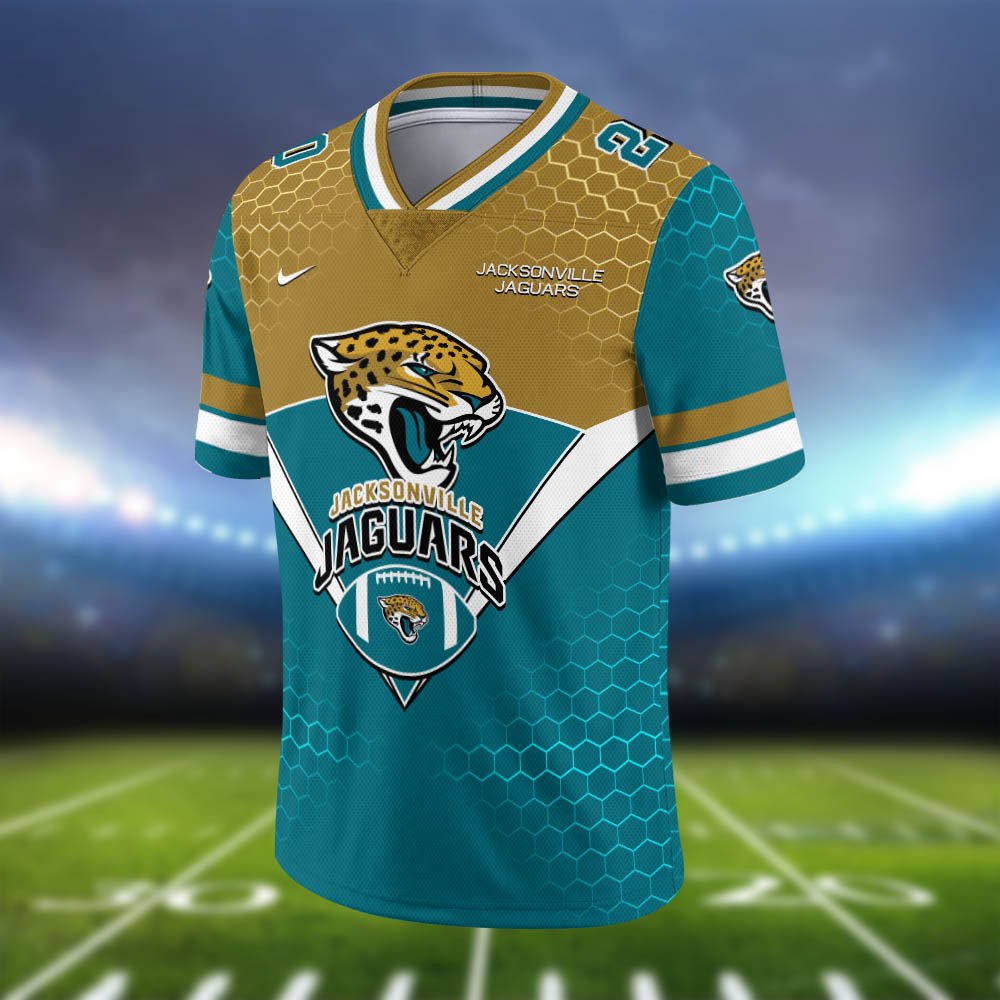 Alternative view of Jacksonville Jaguars Vneck Football Jersey 2024 Version Personalized Your Name And Number, Sport Shirt, Sport Gifts ETHY-62990