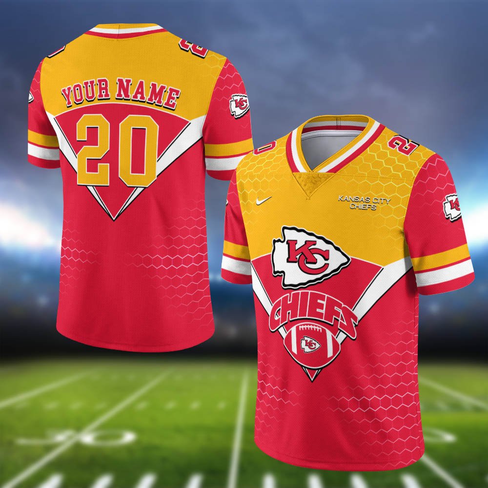 Kansas City Chiefs Vneck Football Jersey 2024 Version Personalized Your Name And Number, Sport Shirt, Sport Gifts ETHY-62990
