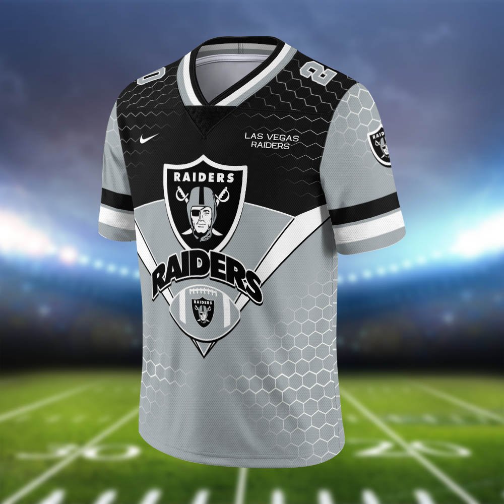 Alternative view of Las Vegas Raiders Vneck Football Jersey 2024 Version Personalized Your Name And Number, Sport Shirt, Sport Gifts ETHY-62990