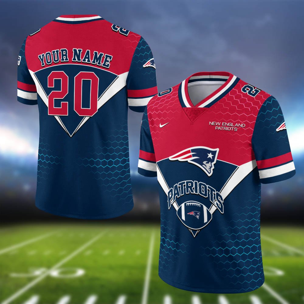 New England Patriots Vneck Football Jersey 2024 Version Personalized Your Name And Number, Sport Shirt, Sport Gifts ETHY-62990
