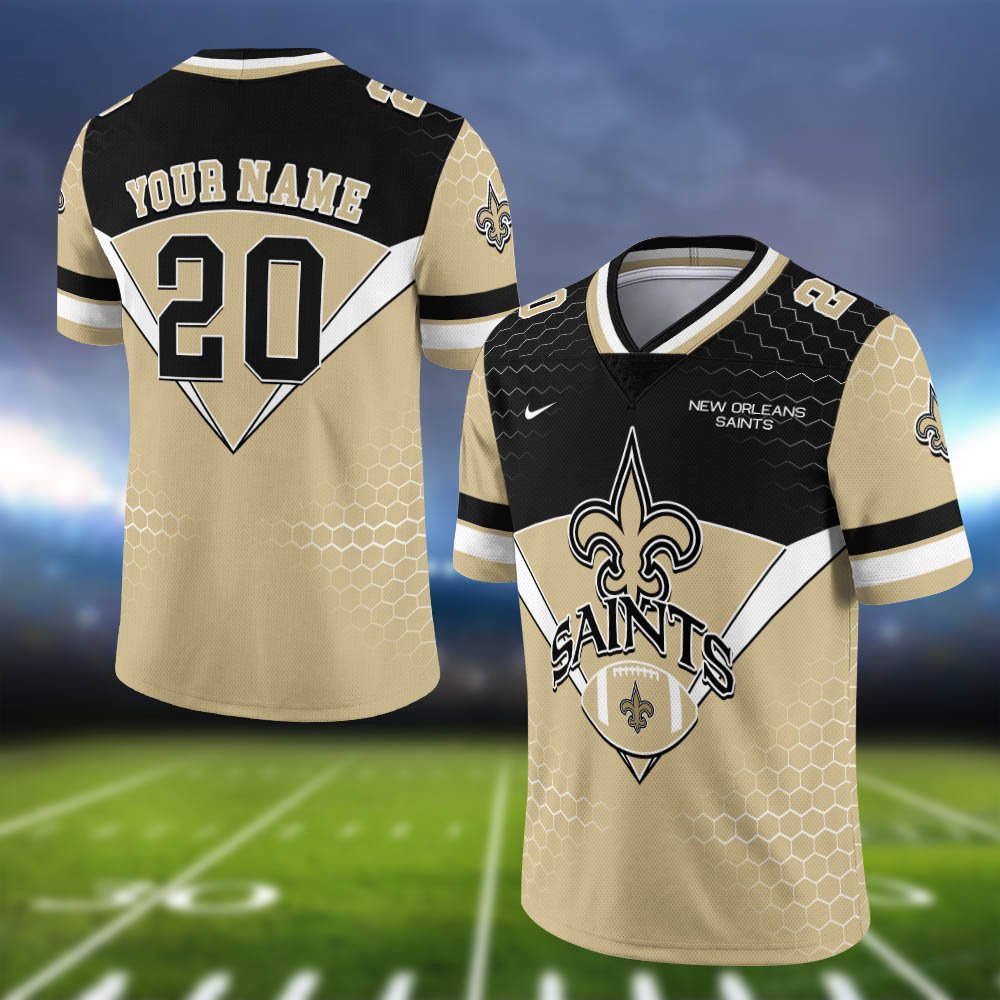 New Orleans Saints Vneck Football Jersey 2024 Version Personalized Your Name And Number, Sport Shirt, Sport Gifts ETHY-62990