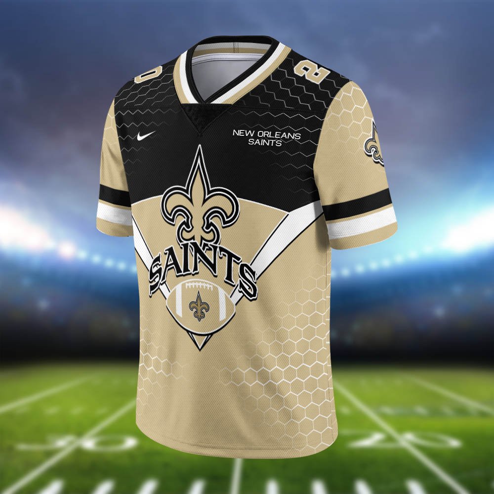 Alternative view of New Orleans Saints Vneck Football Jersey 2024 Version Personalized Your Name And Number, Sport Shirt, Sport Gifts ETHY-62990