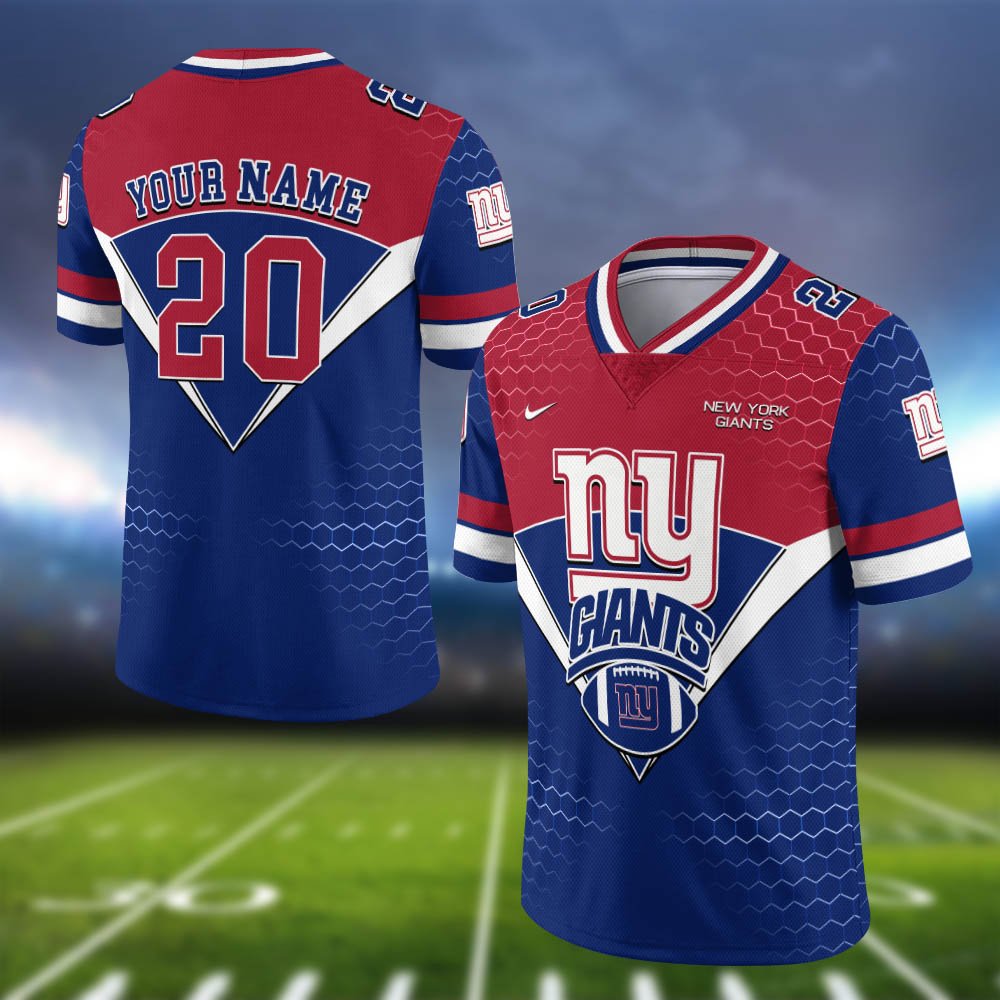 New York Giants Vneck Football Jersey 2024 Version Personalized Your Name And Number, Sport Shirt, Sport Gifts ETHY-62990