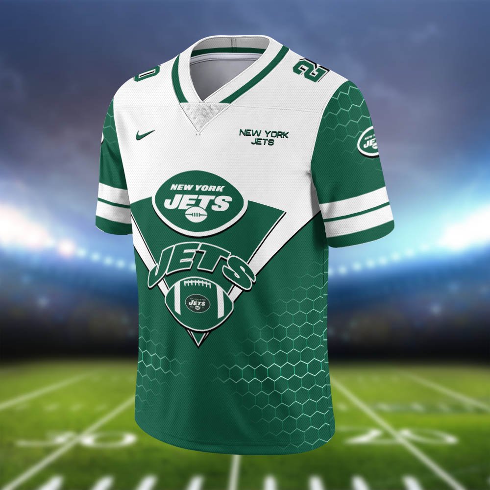 Alternative view of New York Jets Vneck Football Jersey 2024 Version Personalized Your Name And Number, Sport Shirt, Sport Gifts ETHY-62990