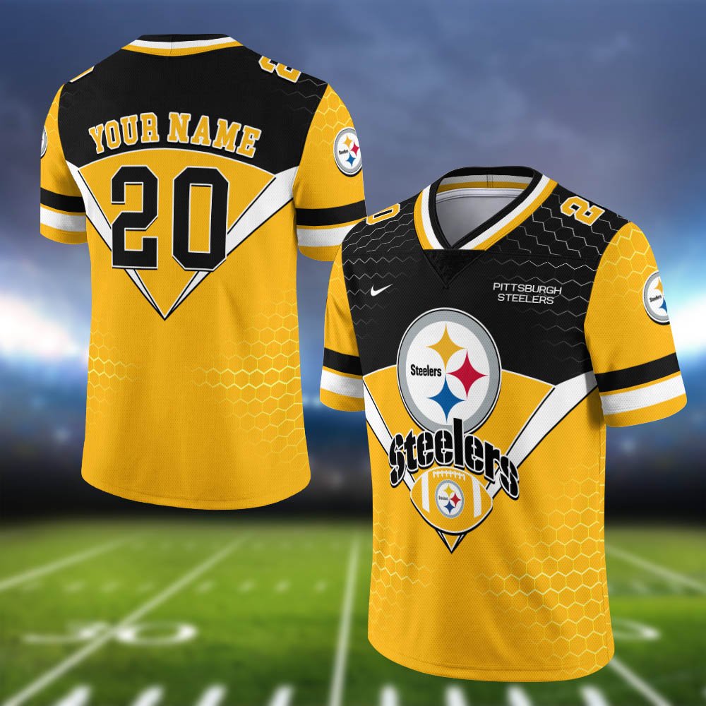 Pittsburgh Steelers Vneck Football Jersey 2024 Version Personalized Your Name And Number, Sport Shirt, Sport Gifts ETHY-62990