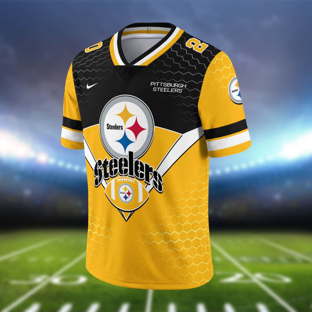 Alternative view of Pittsburgh Steelers Vneck Football Jersey 2024 Version Personalized Your Name And Number, Sport Shirt, Sport Gifts ETHY-62990