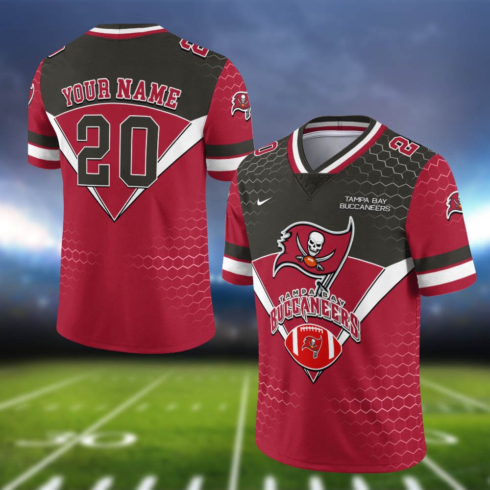 Tampa Bay Buccaneers Vneck Football Jersey 2024 Version Personalized Your Name And Number, Sport Shirt, Sport Gifts ETHY-62990