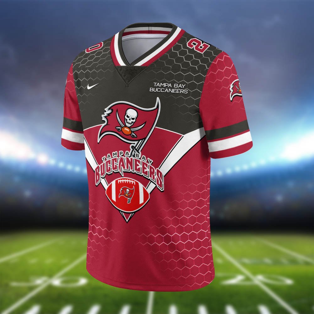 Alternative view of Tampa Bay Buccaneers Vneck Football Jersey 2024 Version Personalized Your Name And Number, Sport Shirt, Sport Gifts ETHY-62990